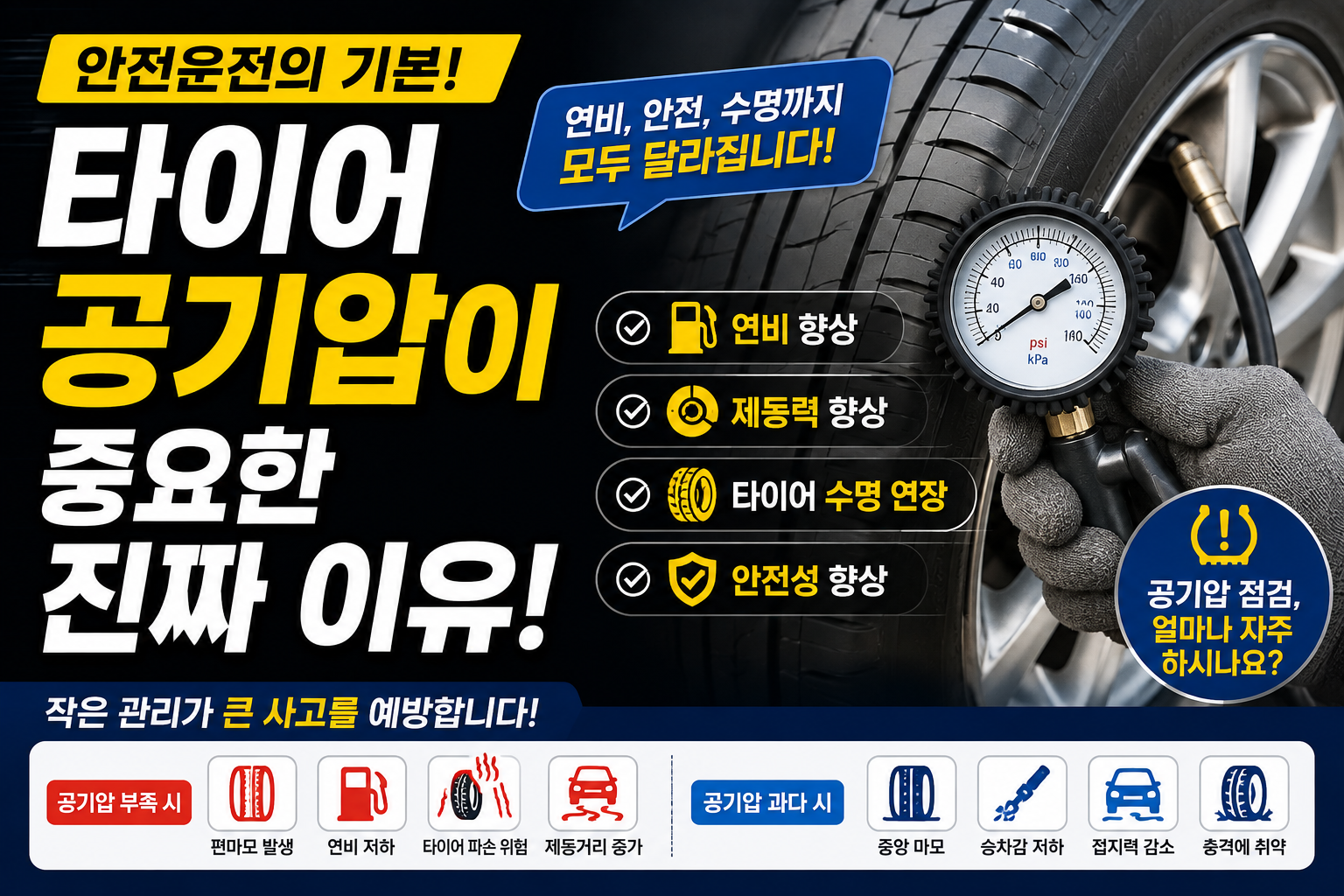 타이어 공기압이 중요한 진짜 이유!