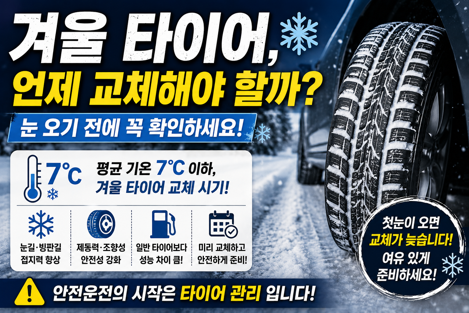 겨울 타이어는 언제 교체해야 할까?