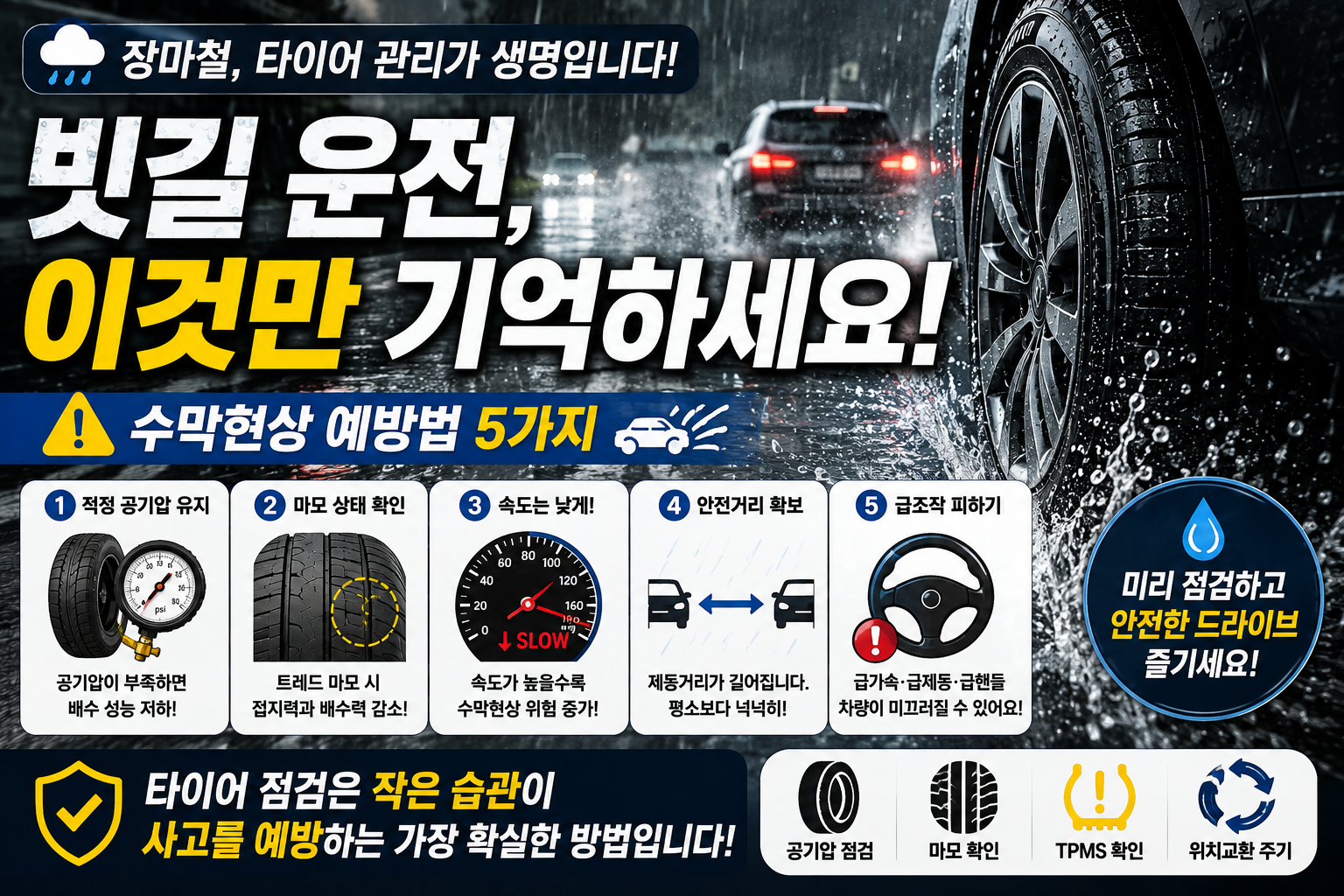 빗길 운전이 위험한 이유!