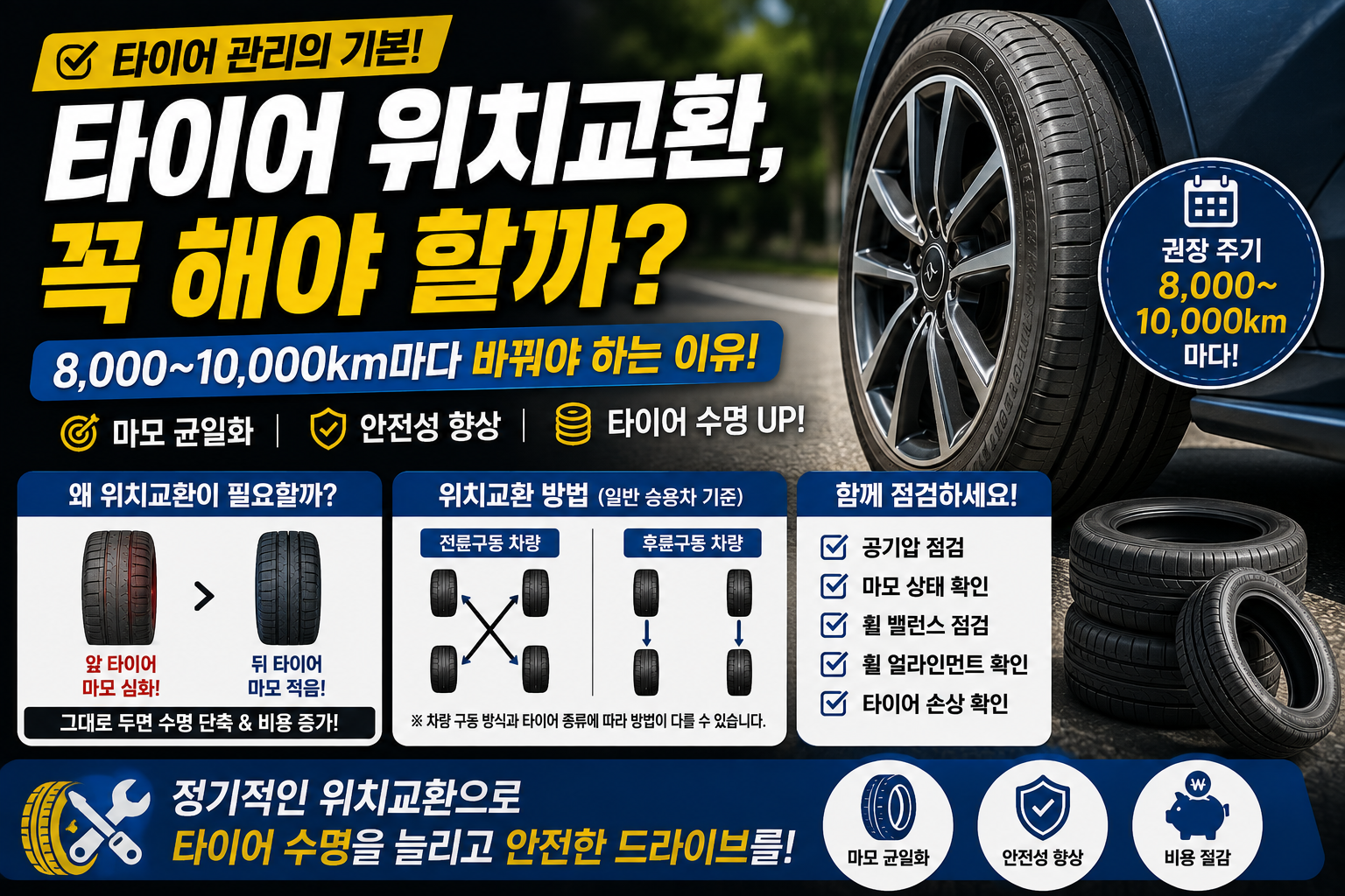타이어 위치교환은 언제 해야 할까?