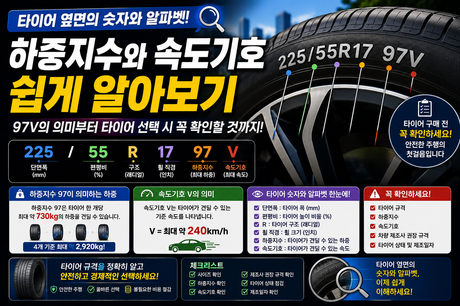 타이어 하중지수와 속도기호란?
